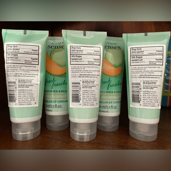 5-CUCUMBER MELON ANTIBACTERIAL HAND GEL Avon Senses Discontinued Lot of 5 - Picture 2 of 2